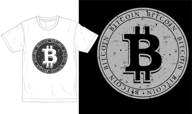 Premium Vector | Bitcoin t shirt design graphic typography and logo