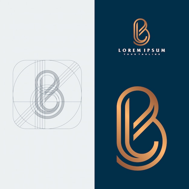 Bl monogram logo concept. Premium Vector