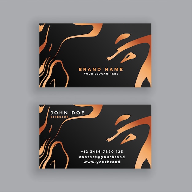 Black and copper business card design