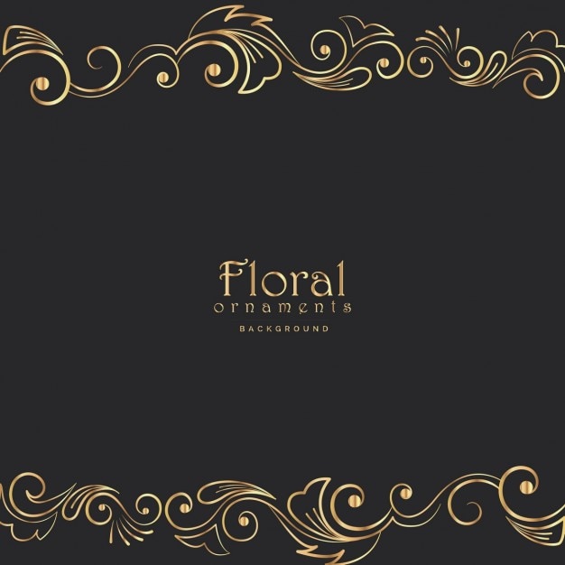 Black and gold floral background Vector | Free Download