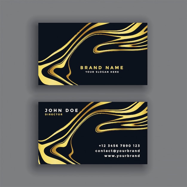 Black and gold luxury abstract business\
card
