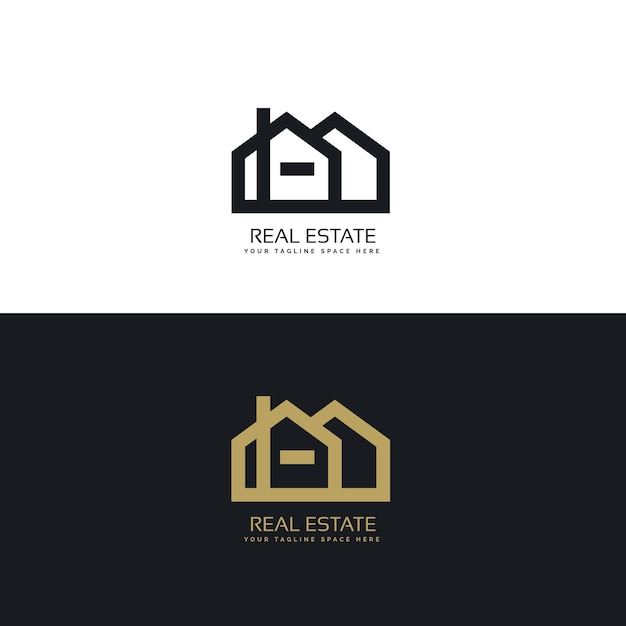 Black and golden real estate logos Vector | Free Download