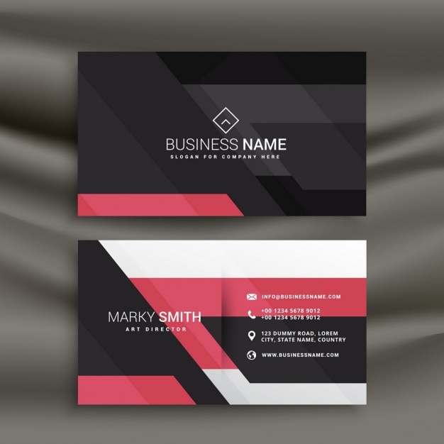 Black and pink business card