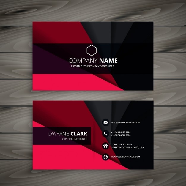 Black and red business card