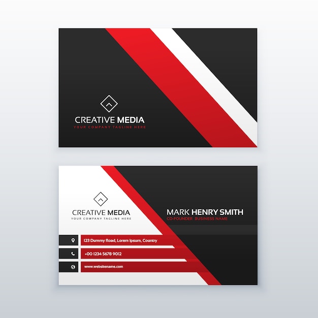 Black and red minimal business card\
design