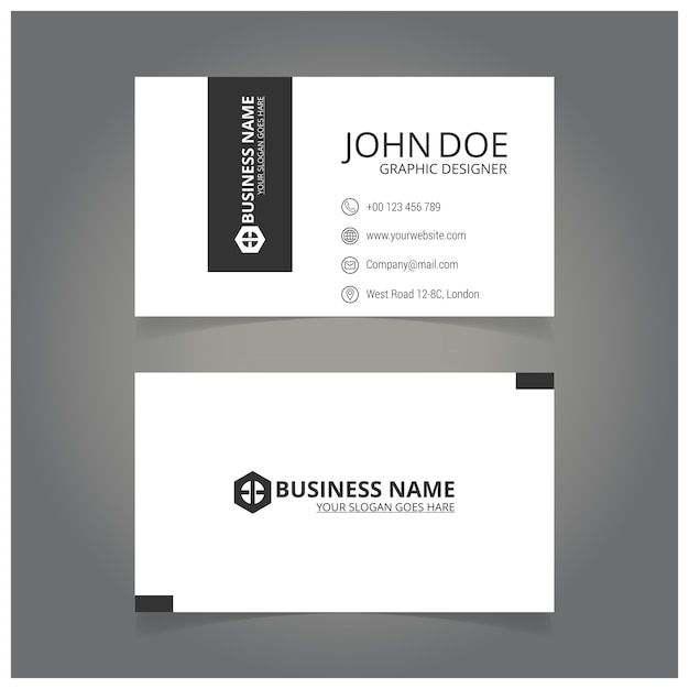 Black and white business card