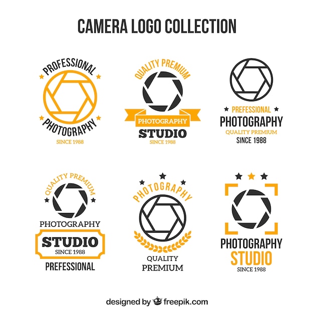 Download Download Vector Black And Yellow Camera Logo Collection Vectorpicker PSD Mockup Templates