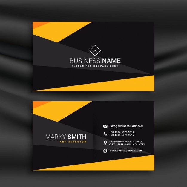Black and yellow modern business card