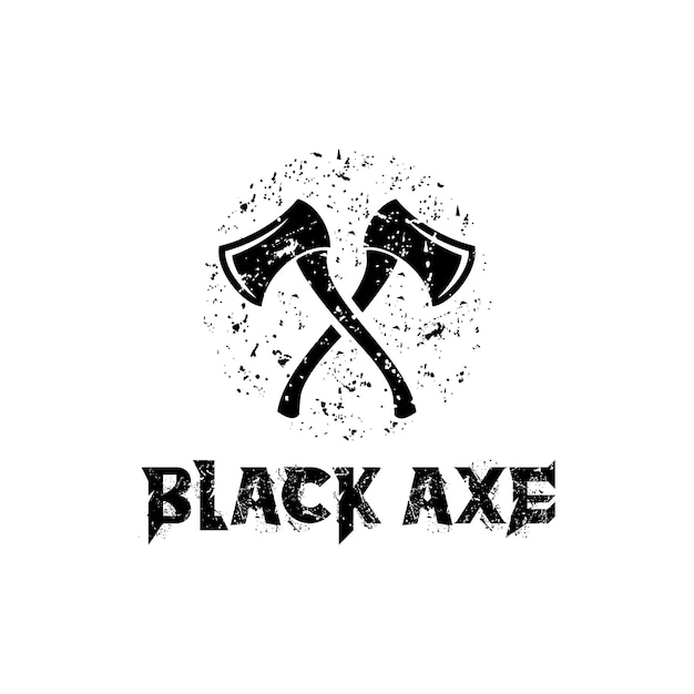 Premium Vector | Black axe cross logo design template