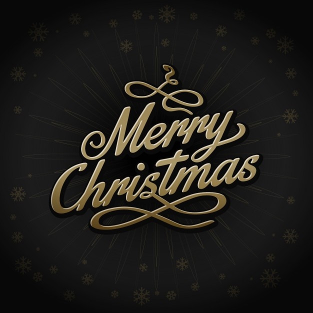 Black background with gold lettering for\
christmas