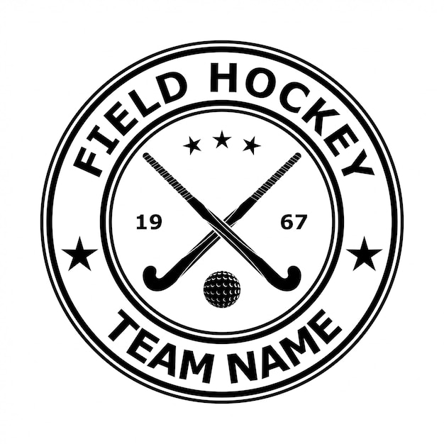 Download Black badge emblem design field hockey Vector | Premium ...