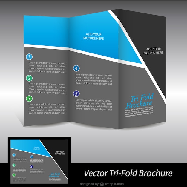 Free Vector | Black And Blue Brochure