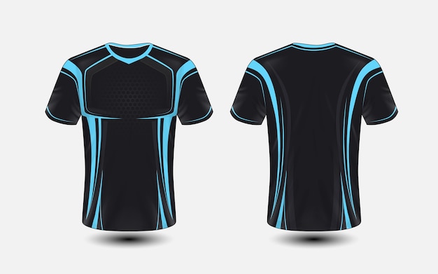 blue layout e-sport t-shirt design template