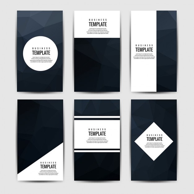 Black brochures collection Vector | Free Download