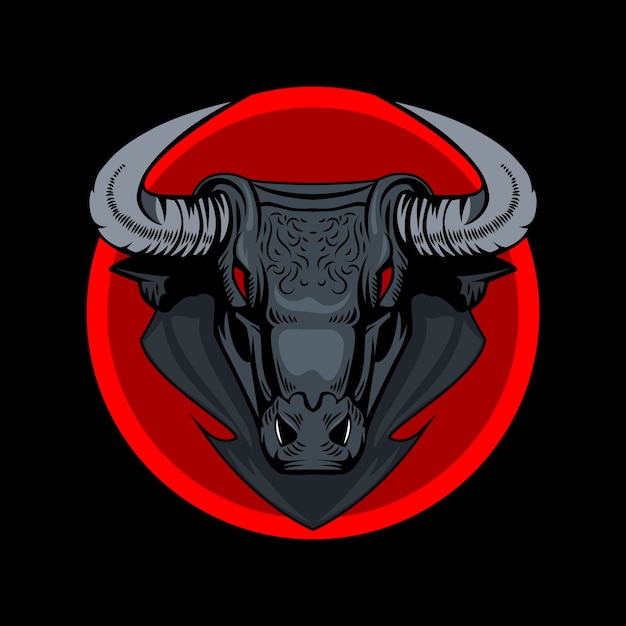 Premium Vector Black Bull With Fiery Eyes In A Red Circle On A Black Background A Symbol Of The Year