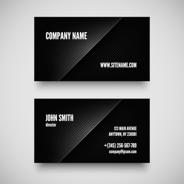 Premium Vector Black business card template