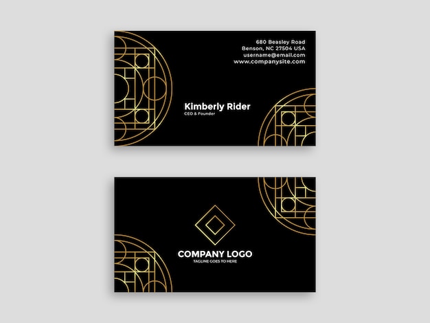 Black business card Vector | Premium Download