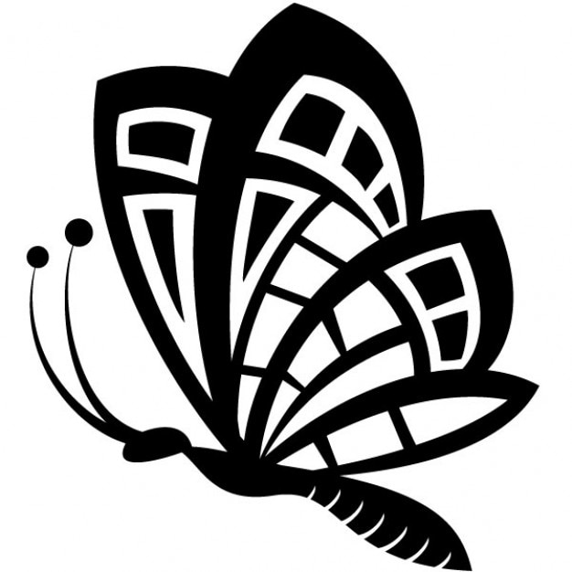 Download Free Vector | Black butterfly drawing vector clip art