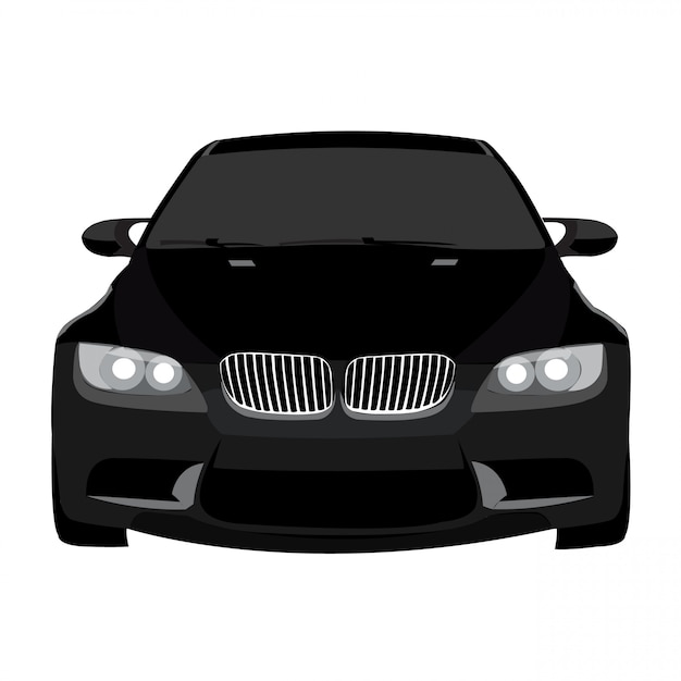 Premium Vector | Black car vector illustration isolated on white ...