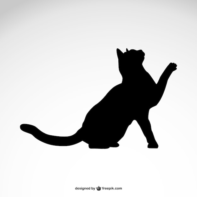 Black cat silhouette Vector Free Download