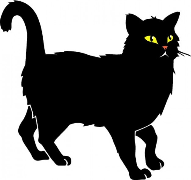 Free Vector | Black cat with yellow eyes vector