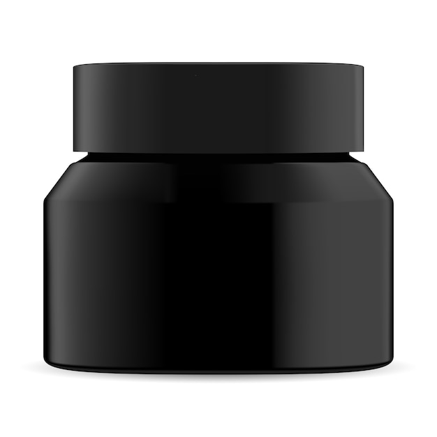 Download Black cosmetic jar. cream bottle mockup blank | Premium Vector