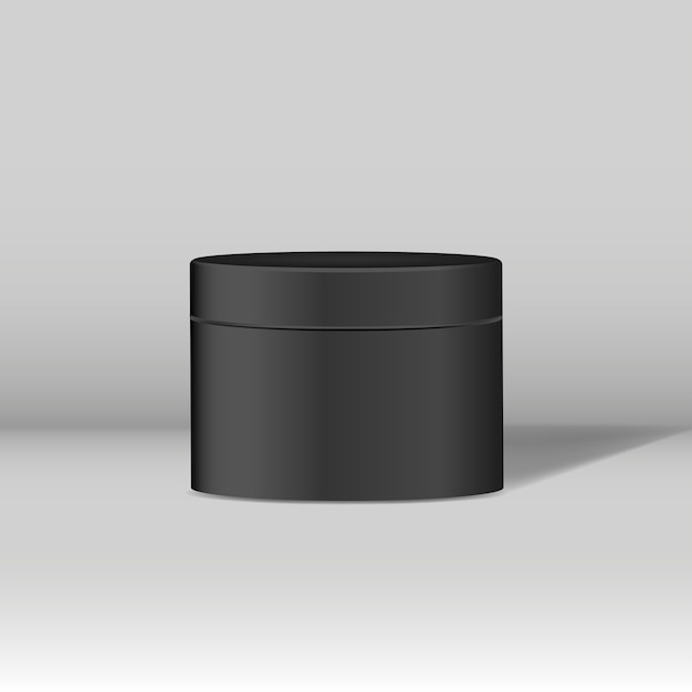 Free Vector | Black cosmetic jar mockup
