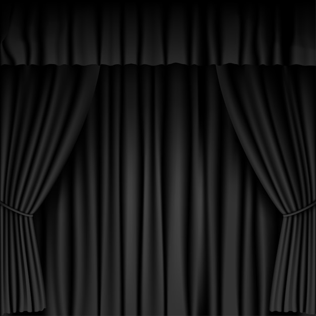 Premium Vector | Black curtain background