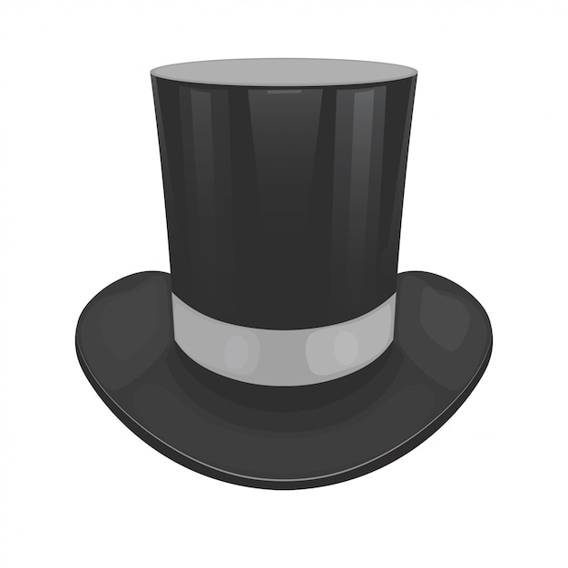 Black cylinder hat on a white background | Premium Vector
