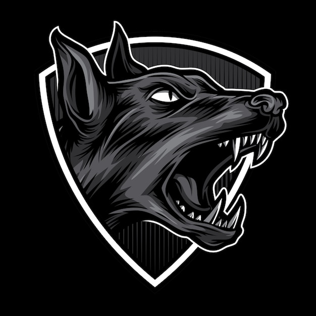 Premium Vector | Black dog logo