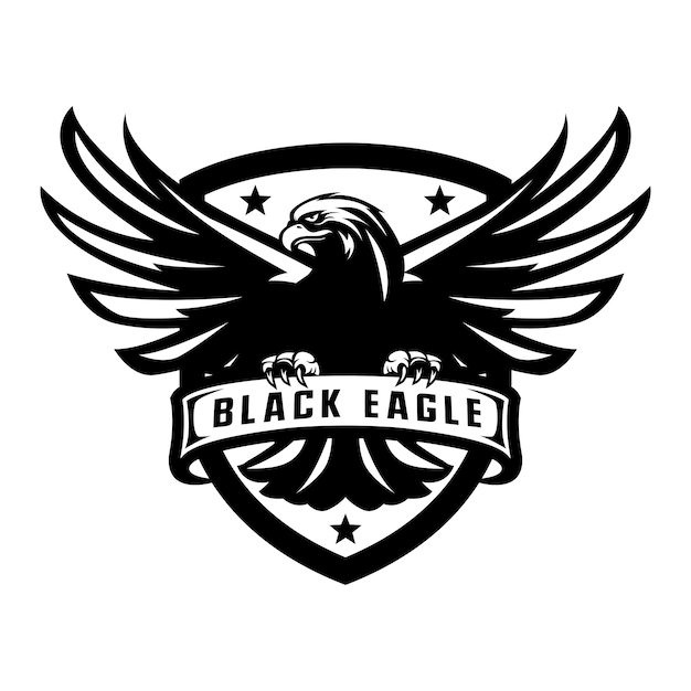Premium Vector | Black eagle mascot logo