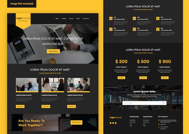 Premium Vector Black elegant website design template for business