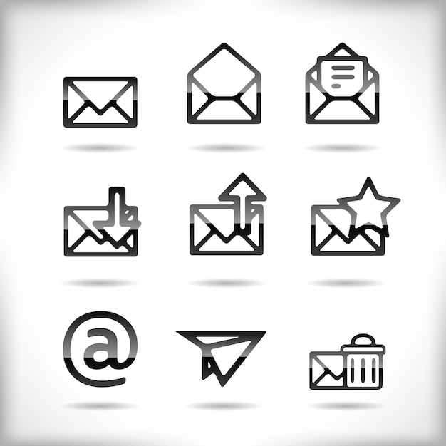 Free Vector | Black email icon set