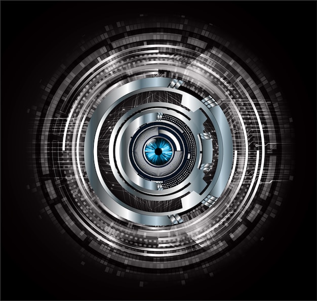 Black eye cyber circuit future technology concept background Premium Vector