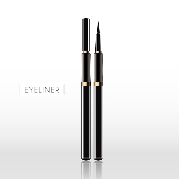 Premium Vector Black eyeliner template isolated on white Premium Vector Black eyeliner template isolated on white