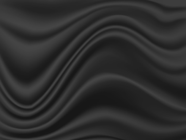 Premium Vector | Black fabric wave or wavy texture background