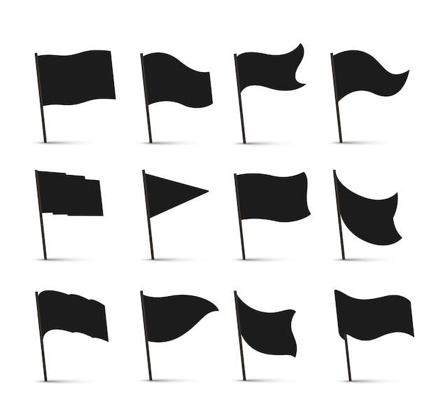 Premium Vector | Black Flag Icons