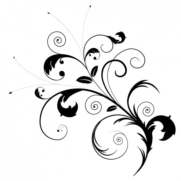 Black floral ornament Vector | Free Download