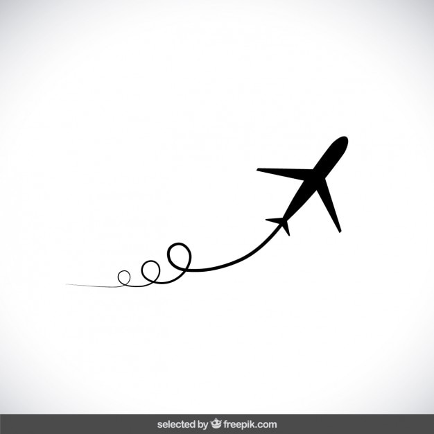 Download Free Vector | Black flying airplane