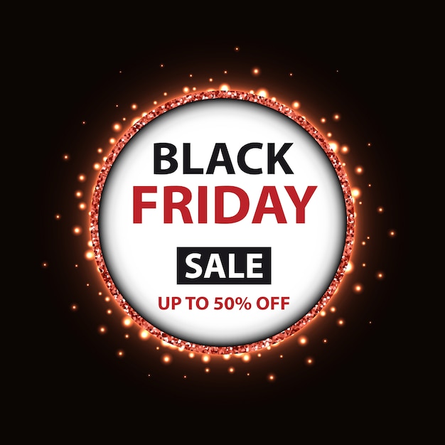 Premium Vector Black friday banner template with round frame