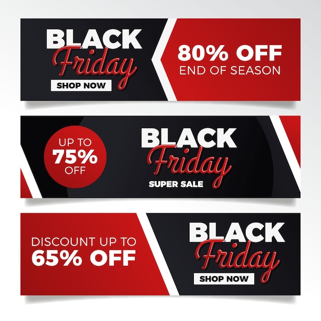 Premium Vector | Black friday banners in flat design