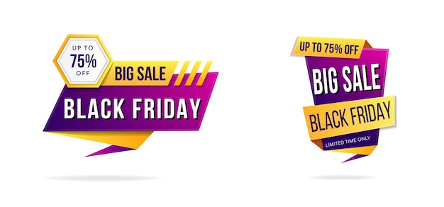 Premium Vector Black Friday Big Sale Element Banner Use Combination Purple Pink And Orange Yellow Gradients Color