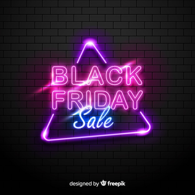 Free Vector Black Friday Concept With Neon Sign