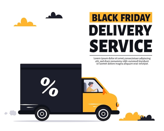 Premium Vector | Black Friday Delivery Banner