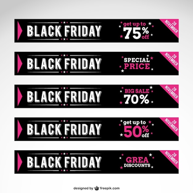 Free Vector | Black friday discount banners