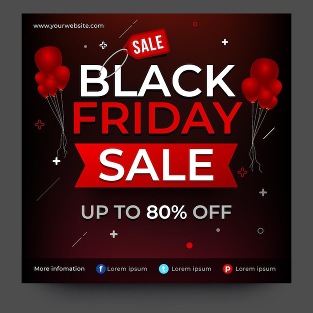 Premium Vector Black friday flyer square