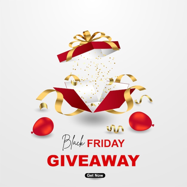 Premium Vector Black friday giveaway banner template design with