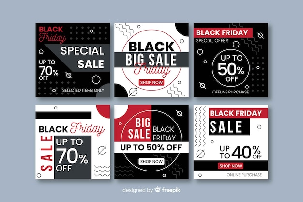 Download Free Black Friday Instagram Post Collection Free Vector Use our free logo maker to create a logo and build your brand. Put your logo on business cards, promotional products, or your website for brand visibility.