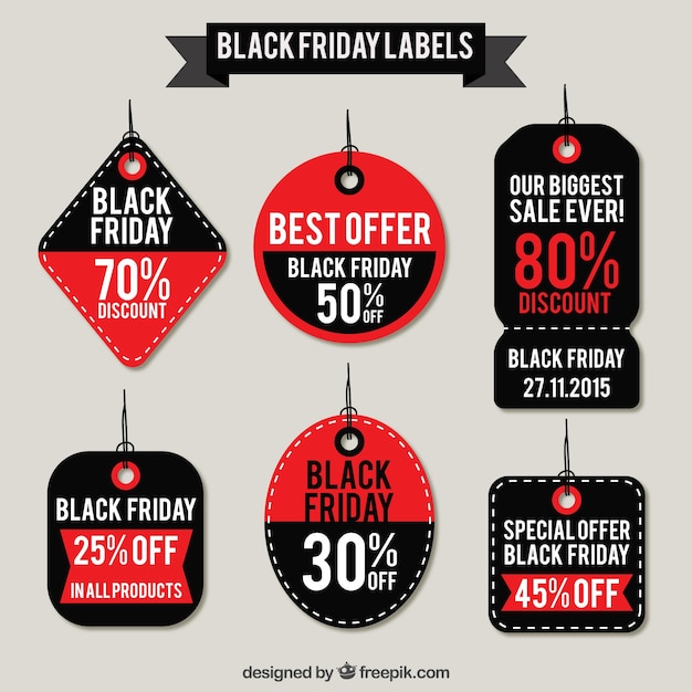 Black friday labels collection Vector | Premium Download