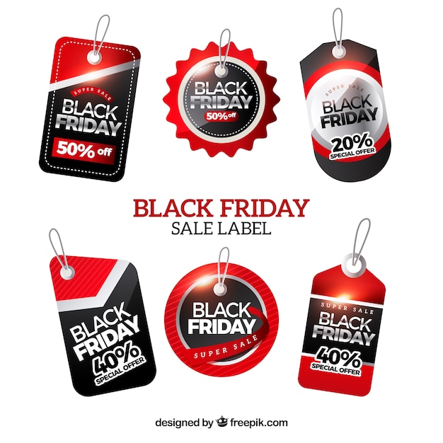 Black friday labels set Vector | Free Download